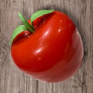 Plastic apple . Two pieces